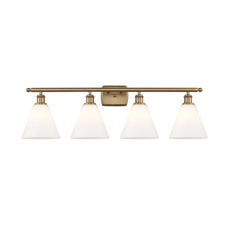 Innovations Lighting 516-4W-11-38 Berkshire Vanity Berkshire 4 Light - Brushed Brass / Matte White