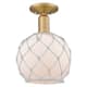 Option Brushed Brass / White Glass with White Rope