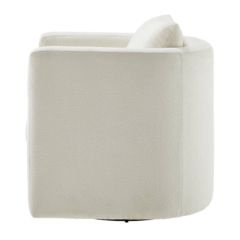 Sutton Ivory Performance Fabric Swivel Barrel Chair