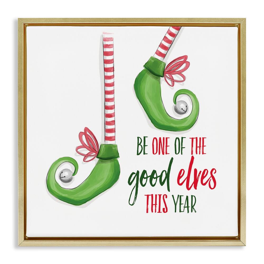 Stupell Festive Be A Good Elf Framed Floater Canvas Wall Art Design By Dogwood Portfolio
