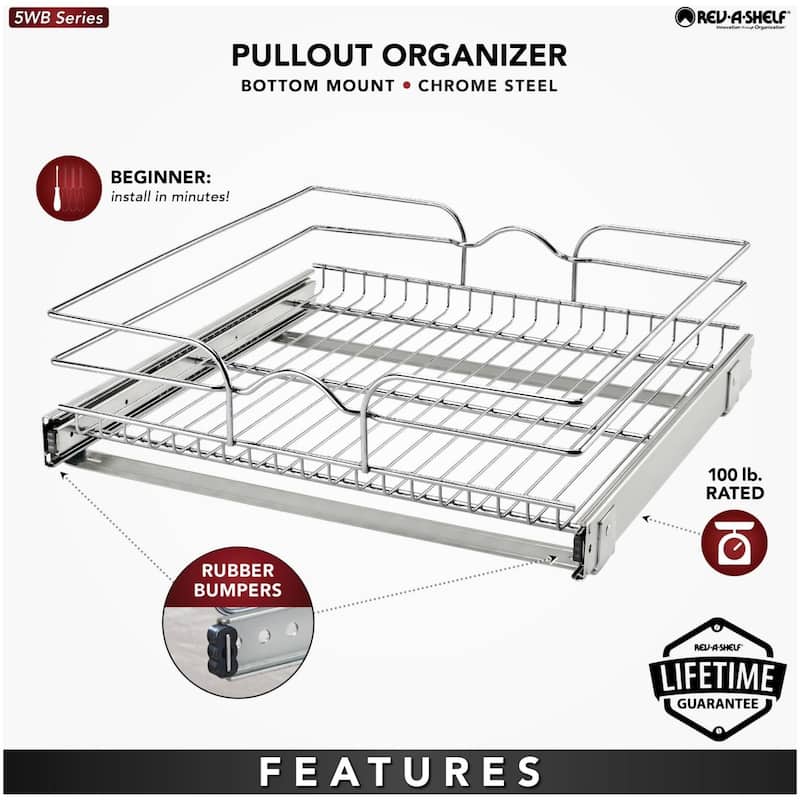 Rev-A-Shelf 5WB1 Series 21 Inch Pull Out Shelf Organizer