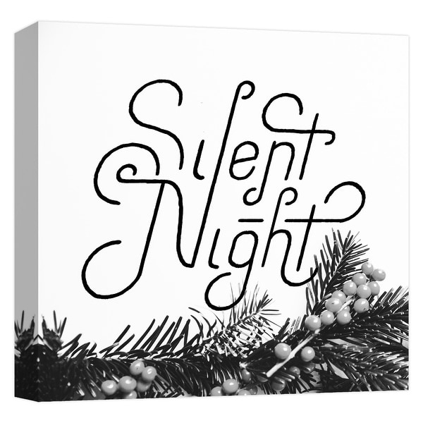 PTM Images 9-124720 PTM Canvas Collection 12" x 12" - "Silent Night" Giclee Christmas Saying Art Print on Canvas