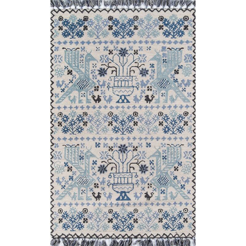 Momeni Tahoe Hand-tufted Wool Blue Area Rug - 5' x 8' - Blue - Runner/Rectangle