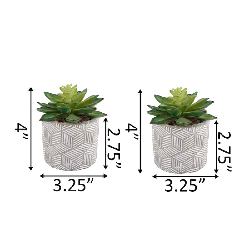 Set Of 2 Pattern Cement Pot