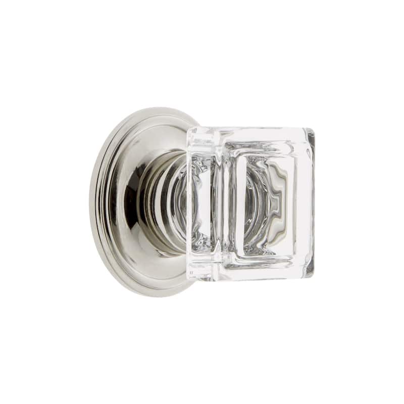 Grandeur CARR-CRYS-KNOB-GEO Carre 1-1/4" Square Crystal Cabinet Knob - Polished Nickel