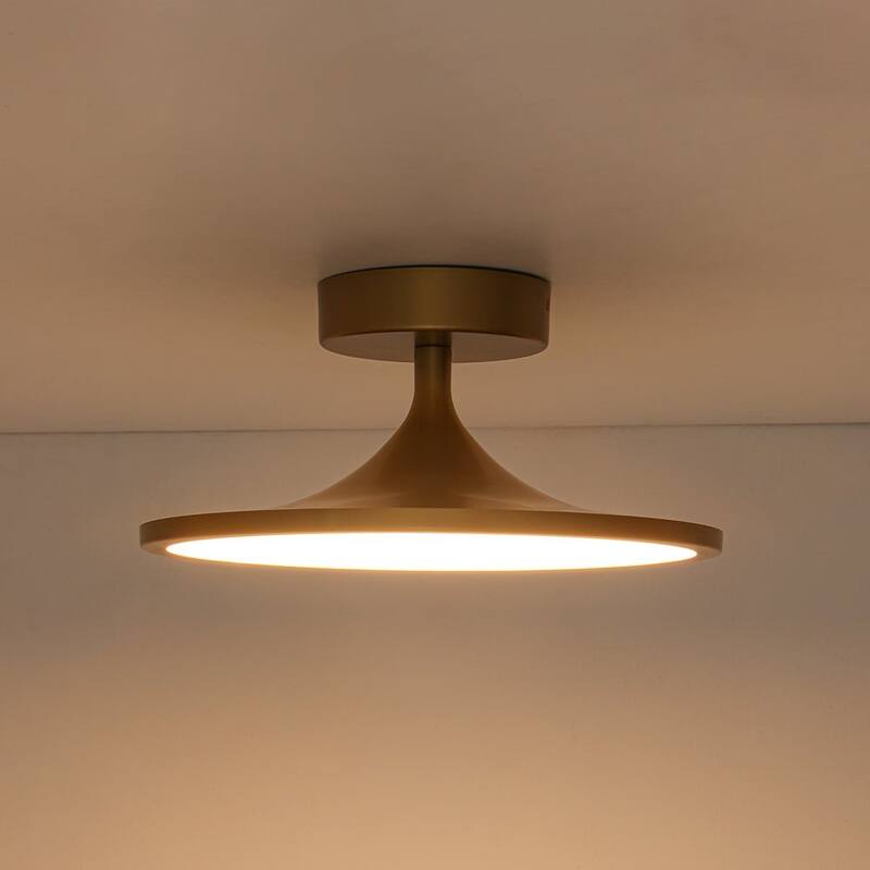 Contemporary Minimalism Dimmable LED Metal Round Semi Flush Light