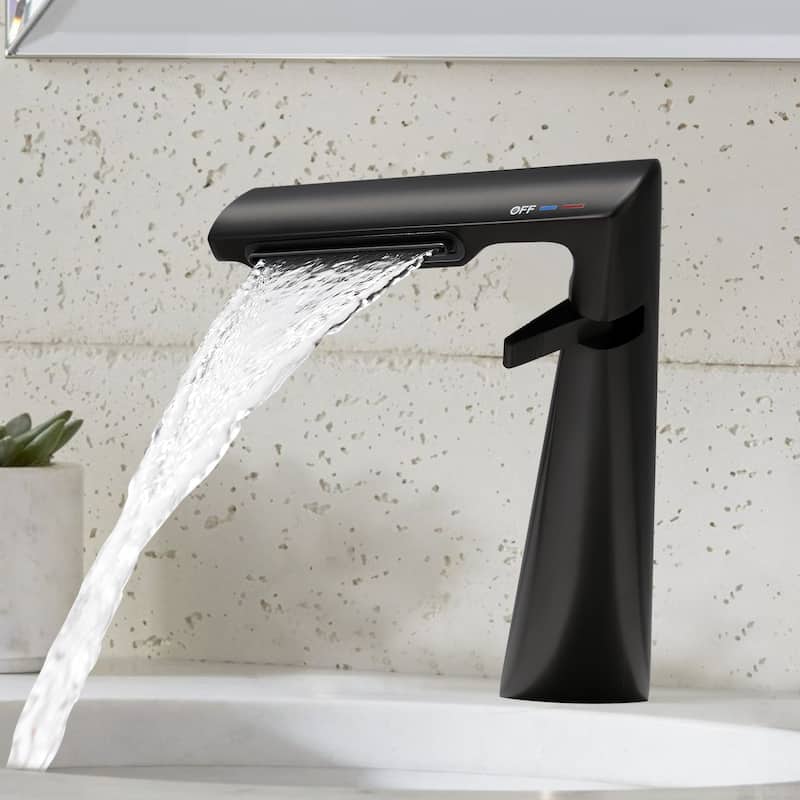 6.2"H Solid Brass Bathroom Waterfall Sink Faucet