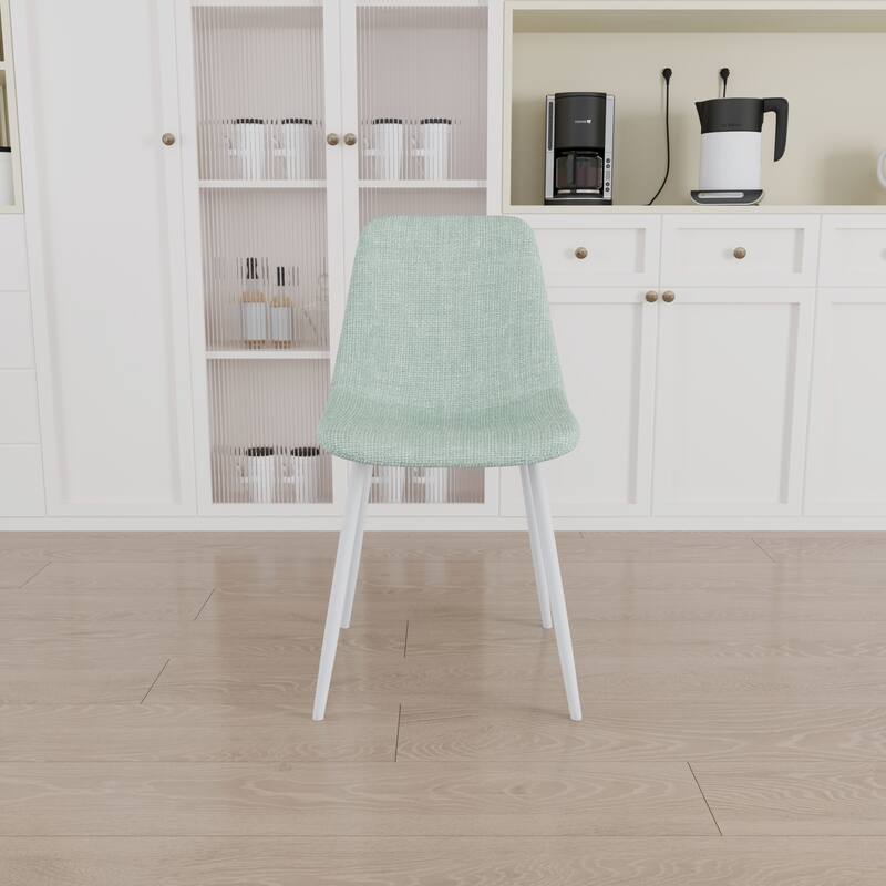 Linen 4 Piece Kitchen Dining Chair Set with Cushions, Metal Legs, Anti Scratch Foot Pads for Dining Room Kitchen Living Room