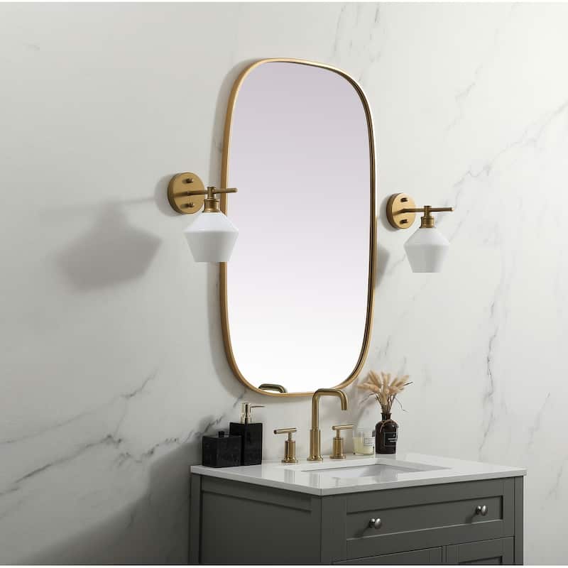 Indigo Home Metal Frame Oval Mirror 24x40 Inch