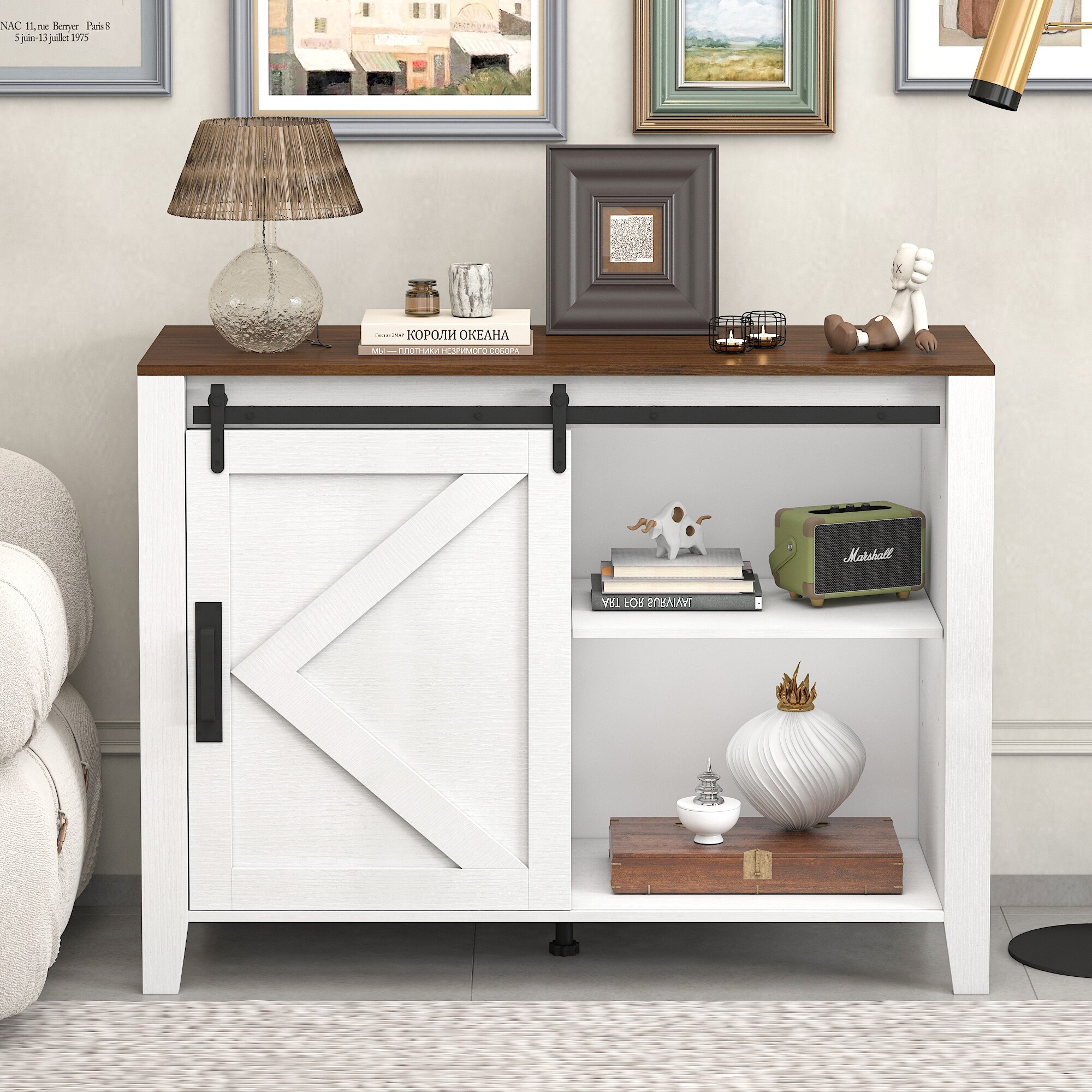 Sideboard with sliding barn doors discount