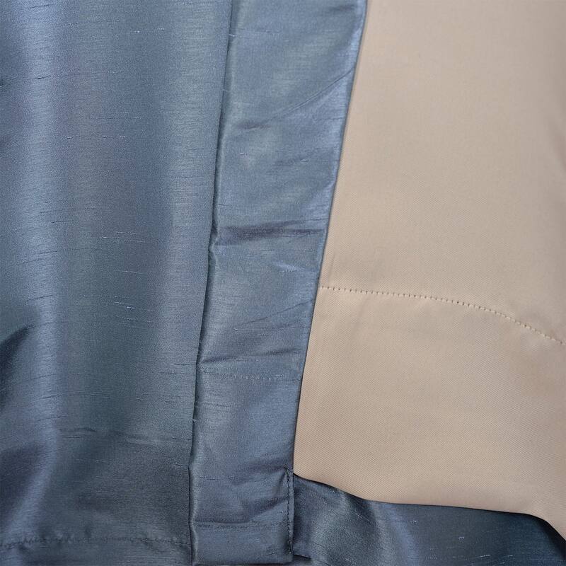Exclusive Fabrics Textured Dupioni Faux Silk Blackout Grommet Curtain Panel