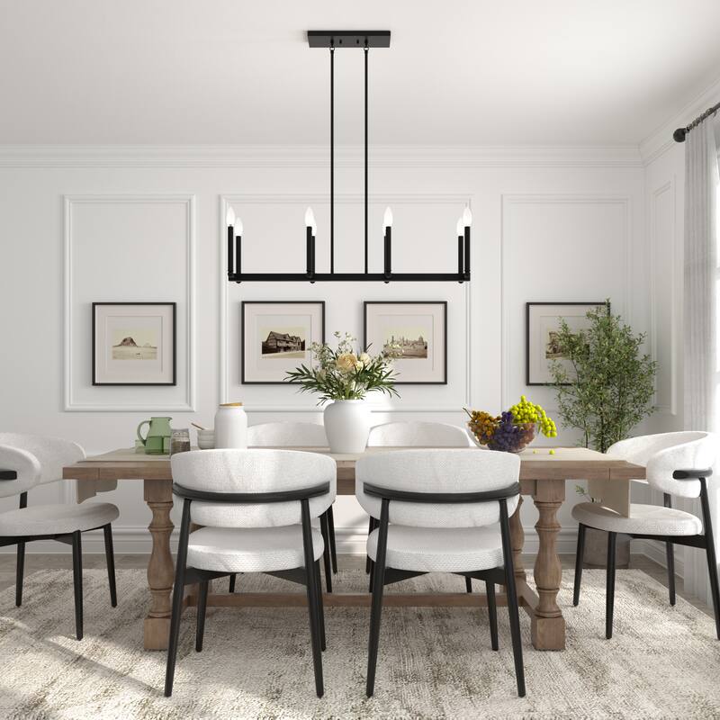 Acroma 8-lights 43.3In Dimmable Modern Gold Linear Chandelier for Dining Room - 8-light