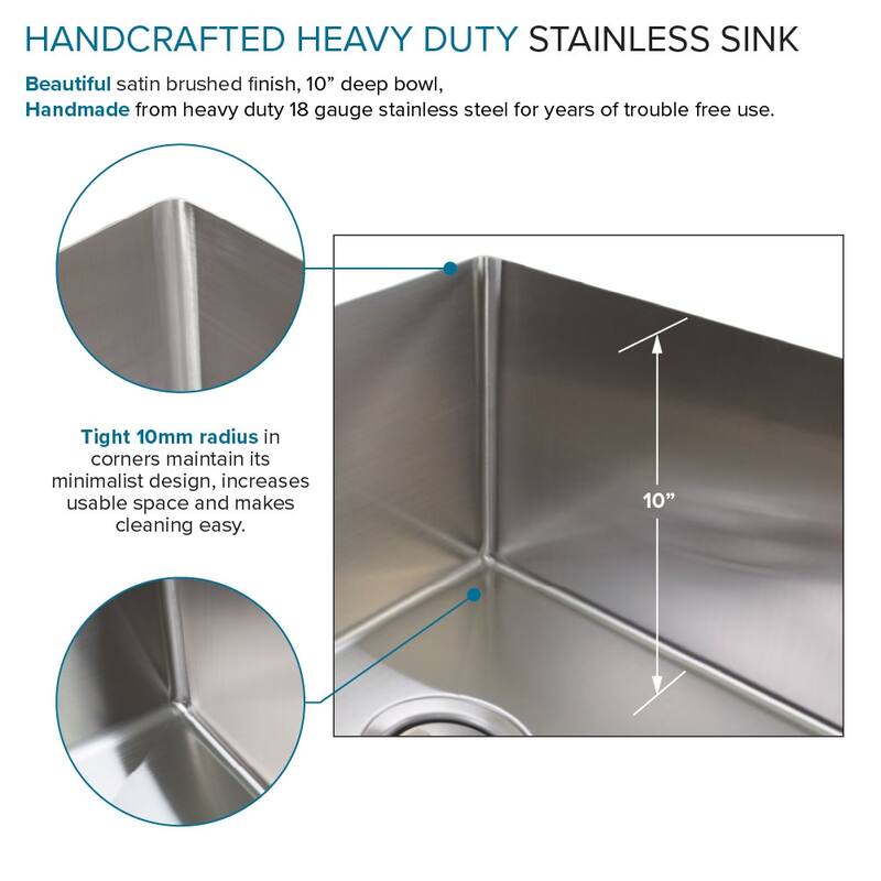 Transolid TRS_RSS321710 Rimless 32" Undermount Single Basin Kitchen