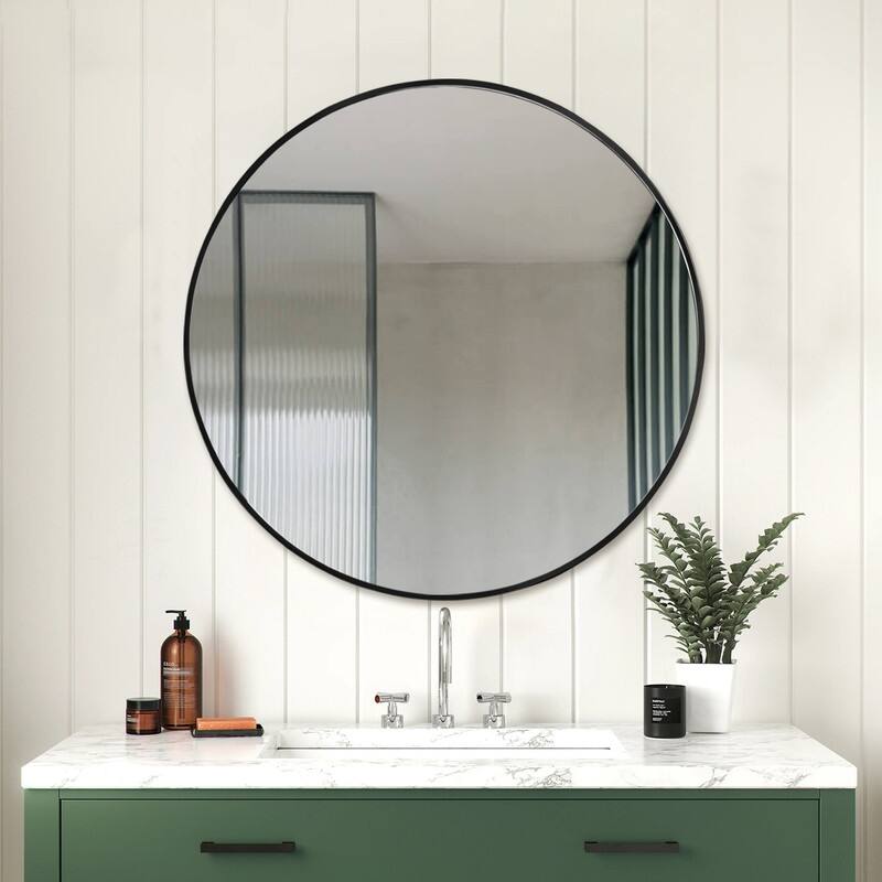 Jesse Round Framed Round Wall Vanity Mirror - 23.6" x 23.6"