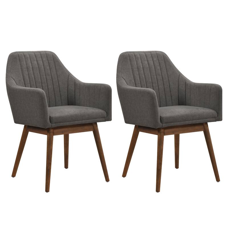 Costway Dining Chairs Set of 2 Upholstered Accent Chairs with Comfy - See Details - Gray