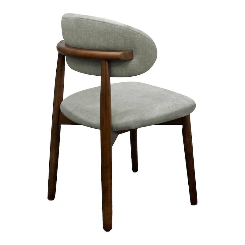 Flannelette Upholstered Dining Chair with Walnut Solid Wood Legs, Armless Chair Set of 2 for Kitchen, Restaurant, Living