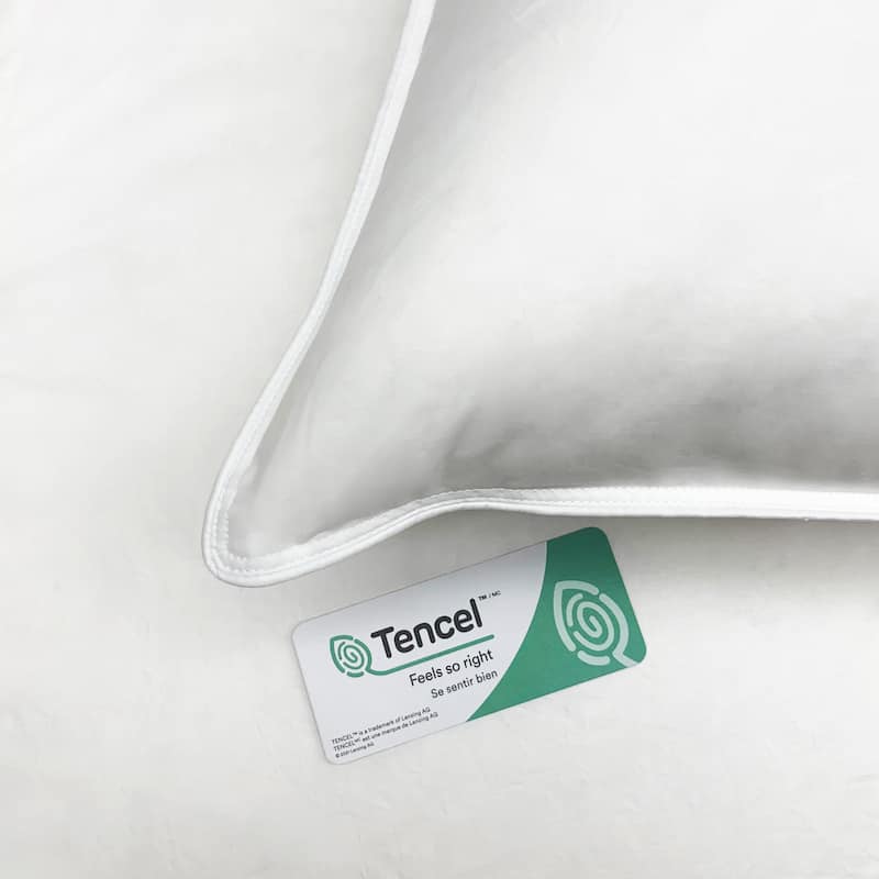 Tencel Natural Cotton Shell 600 Fill Power White Down Cooling Cloud-like Pillow Manufactured in Canada