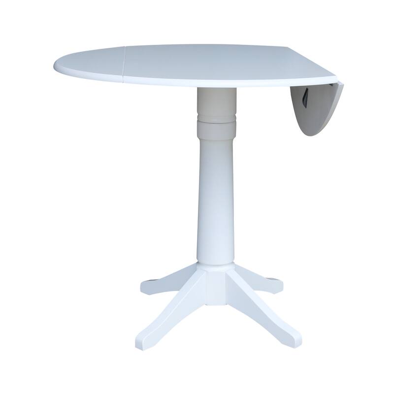 42 in. Round Top Dual Drop Leaf Pedestal Dining Table