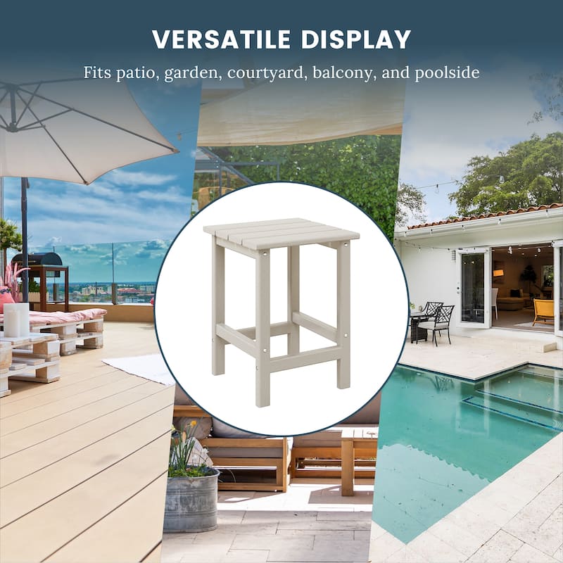 Polytrends Laguna Hdpe All Weather Outdoor Patio Square Side Table