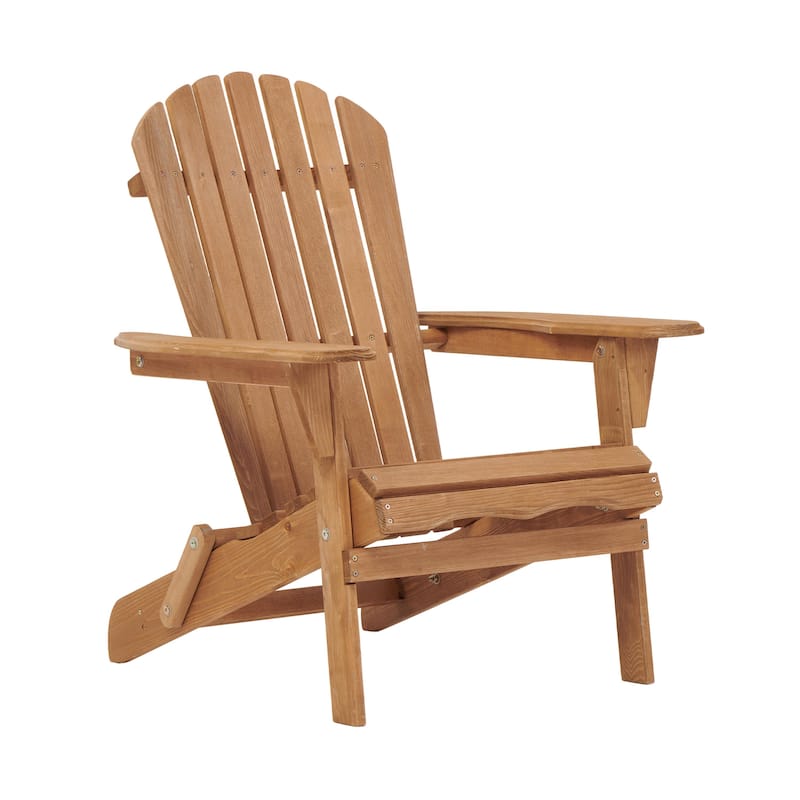 Outdoor Wooden Folding Adirondack Chair Set of 2 with Pre-Assembled BackRest, for Garden Backyard Porch Pool