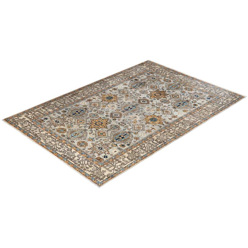Serapi One-of-a-Kind Hand-Knotted Area Rug - Gray, 6' 1" x 9' 0" - 6' 1" x 9' 0"
