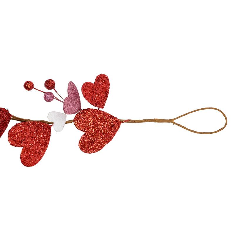 6' Red and Pink Hearts Valentine's Day Garland, Unlit