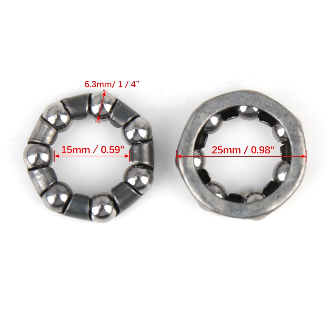 New 5pcs Bike Bicycle Mid Axle Axis 1//4/" x 7 Balls Retainer Bearings Cycling MTB