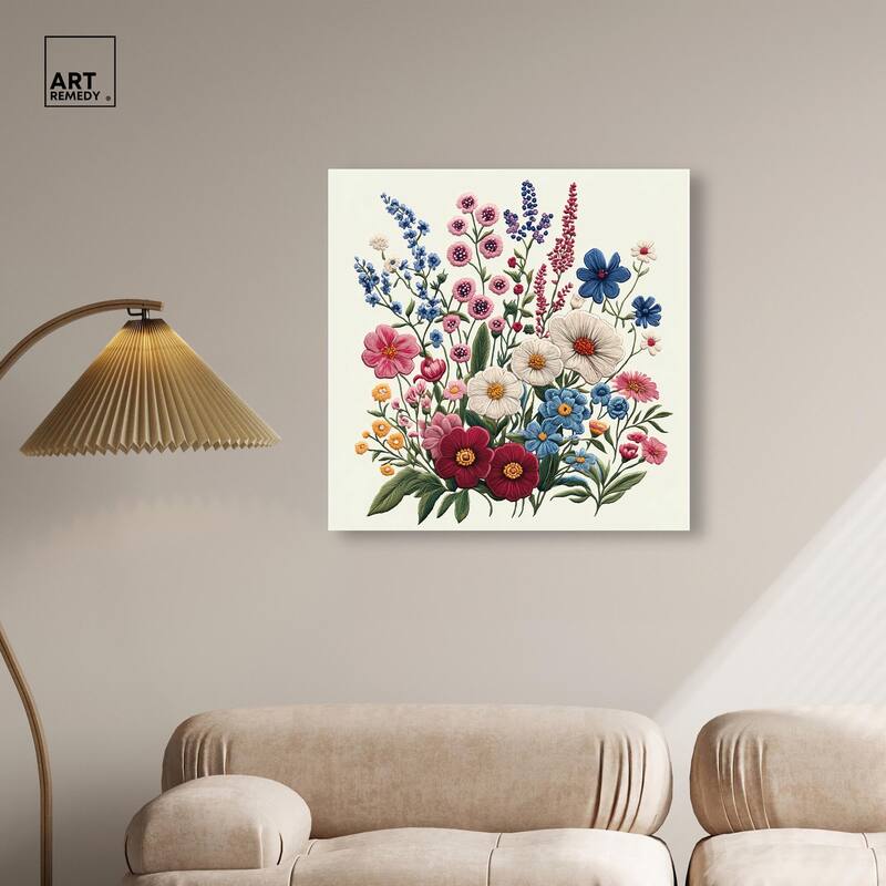 Wildflower Weave Canvas by Art Remedy, Gallery Wrapped