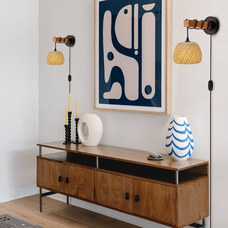 1-Light Plug in Wall Sconces Wall Lamps