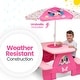 preview thumbnail 2 of 3, Disney Minnie Mouse 4 Seat Activity Picnic Table with Umbrella and LEGO Compatible Tabletop
