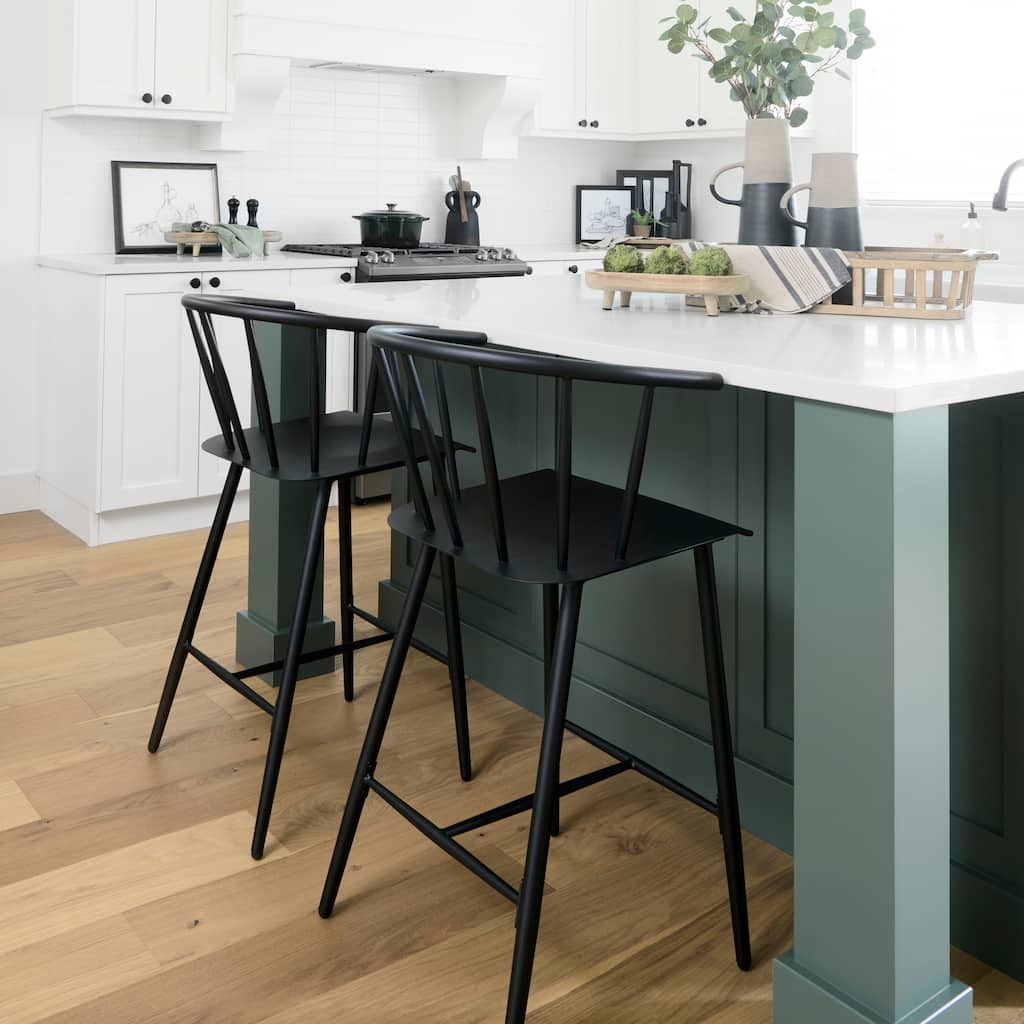 Colin Black Metal Counter Stool - 21.2"W x 21.2"D x 38.1"H