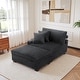 preview thumbnail 72 of 116, Modular Armchair and Ottoman Set with Adjustable Headrest, Flannel Upholstery