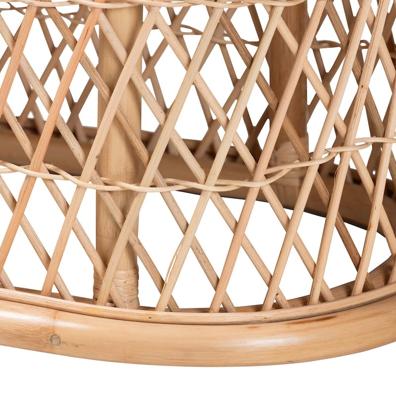 Ladonna Bohemian Natural Rattan Ottoman Footstool