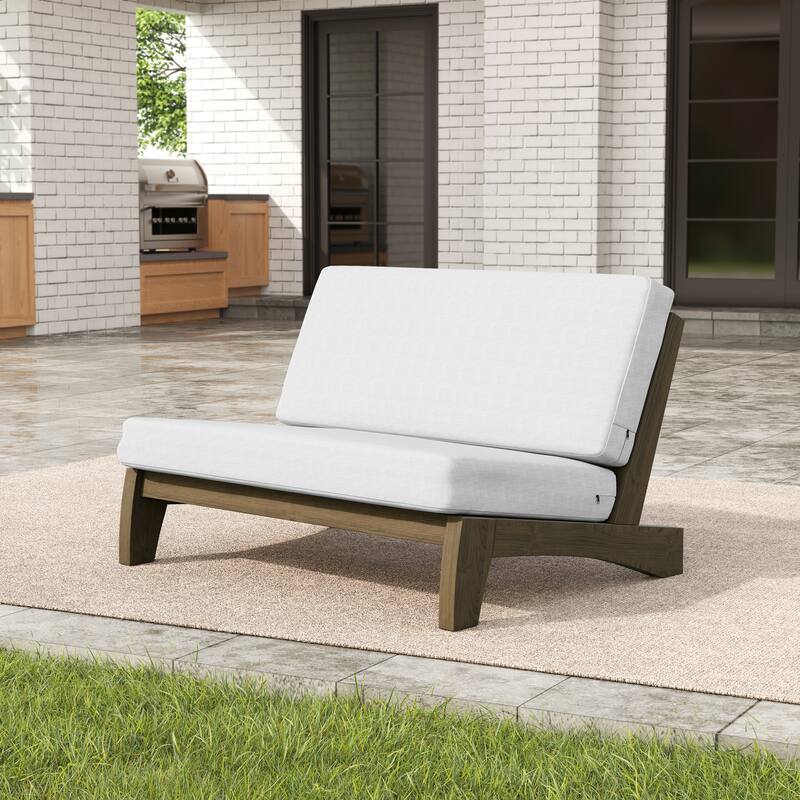 Sectional Wood Furniture 2 Seat Armless Patio Sofa