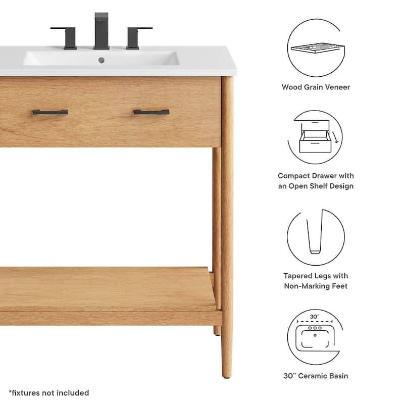 Zaire 18"/24"/30"/36"/48" Bathroom Vanity with White Sink Top