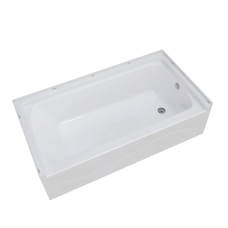 60 in. x 32 in. Soaking Alcove Bathtub - White/Right Drain
