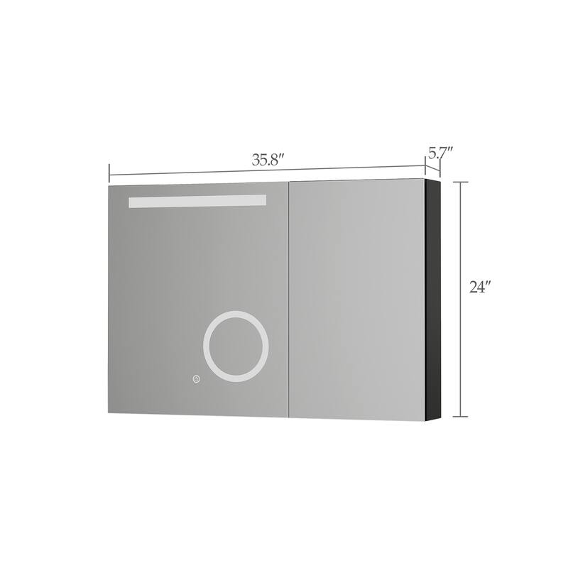 Modern LED Vanity Mirror Cabinet With Adjustable Lighting & Magnifying Mirror