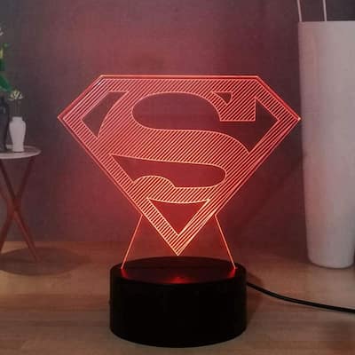 Smart Touch 3D Illusion 7-Color LED Light - Superman Logo