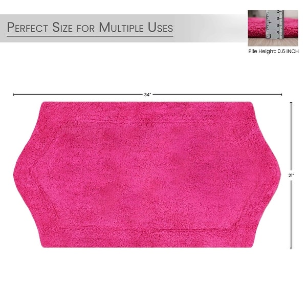 dimension image slide 3 of 15, Home Weavers Bathroom Rug, Cotton Soft, Water Absorbent Bath Rug, Non Slip Shower Rug Machine Washable 21"x34" Rectangle