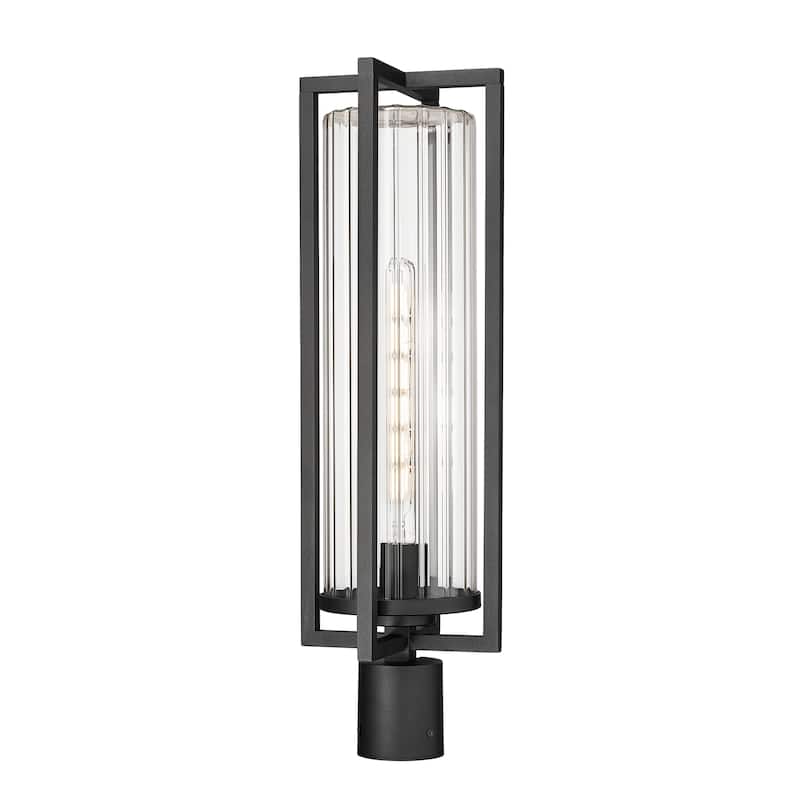 Aura 1 Light Outdoor Post Mount Fixture in Black