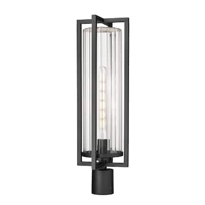 Aura 1 Light Outdoor Post Mount Fixture in Black