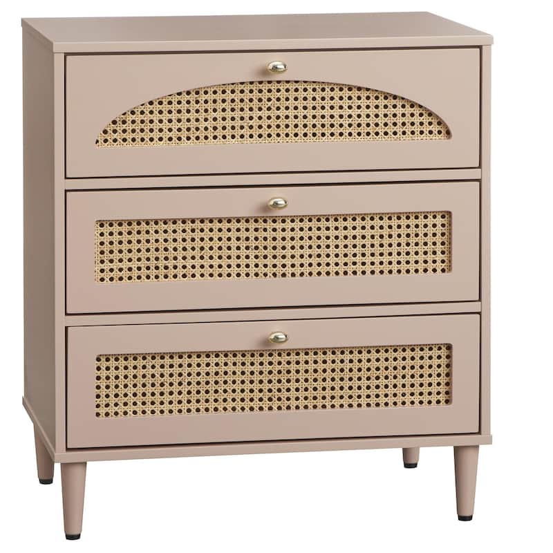Lifestorey Taylor 3-Drawer Chest with Natural Cane