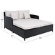 preview thumbnail 50 of 59, SAFAVIEH Outdoor Cadeo Wicker Daybed with Pillows and Cushions