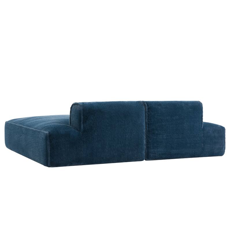 90" Plush Fabric Modular Sectional Sofa with High-Density Foam & Pocket Springs,and 2-Piece Fully Compressed Design