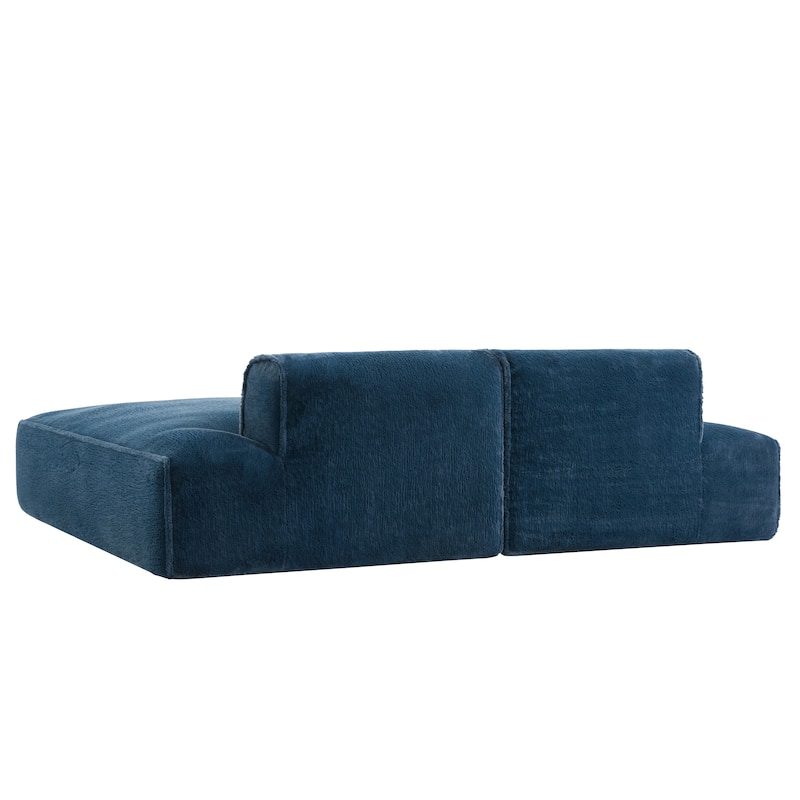 Fabric Sleeper Sectional Sofa Double Chaise Lounge Daybed