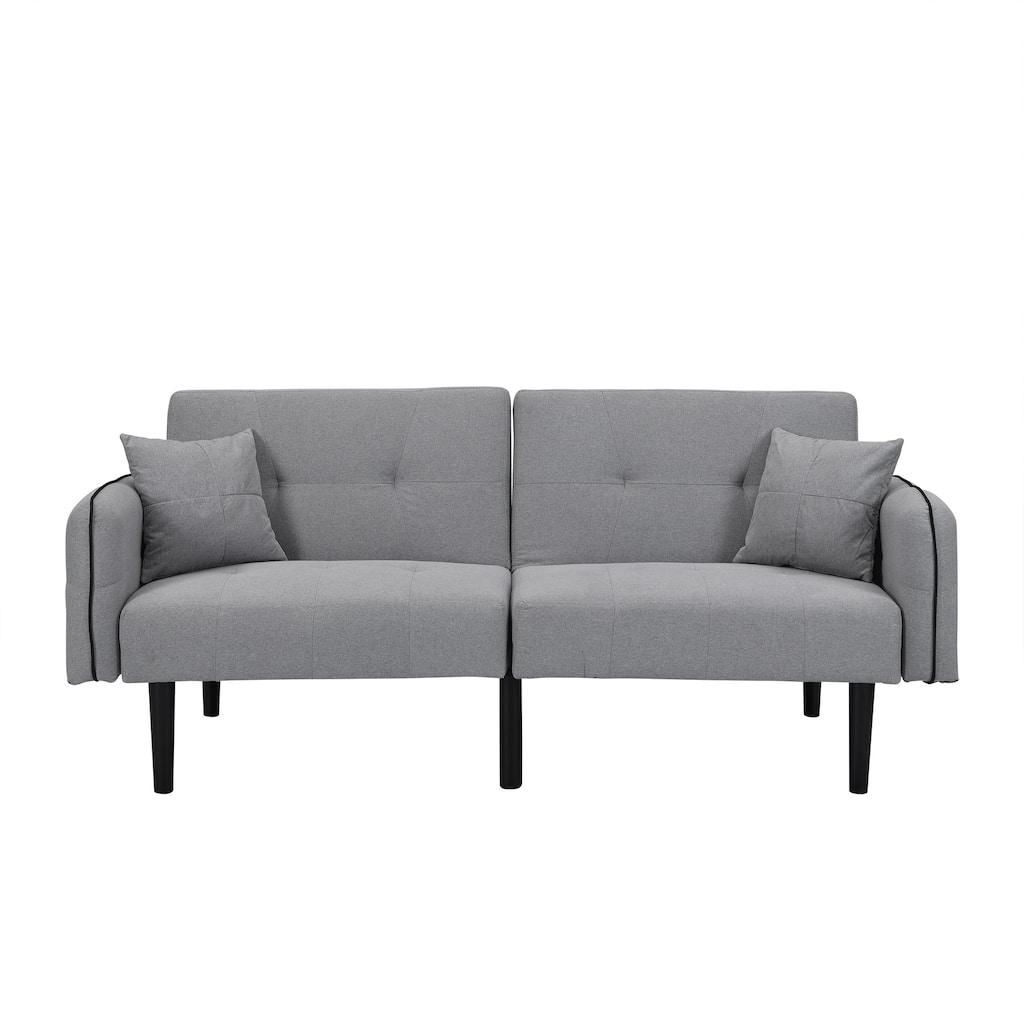 Convertible Sofa Bed with Wireless Audio Transmission, Linen Lounge Sofa Bed with 2 Speakers, Love Seat Couches