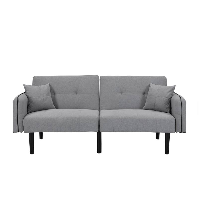 Folding Ottoman Sofa Bed with Stereo, Gray, MDF Material