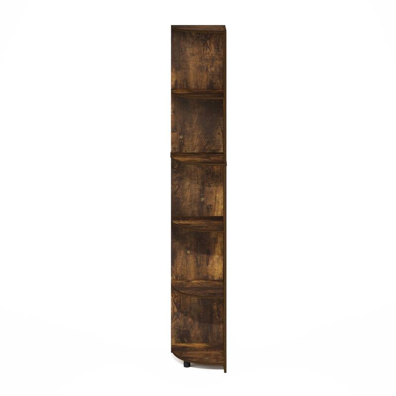 70.87 in. Tall Pine Wood 5-Shelf Bookcase