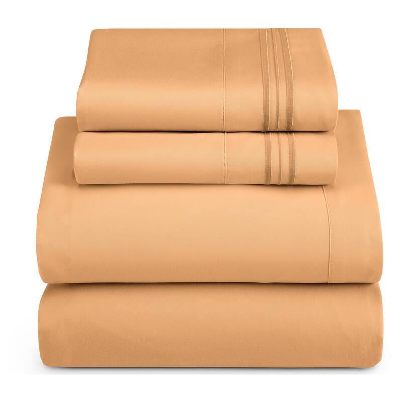 Nestl Ultra-soft Deep Pocket Bed Sheet Set - Split King - Mocha Light Brown