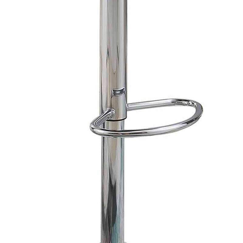 Judy 25-29 Inch Modern Bar Stool, Faux Leather Swivel Seat, Set of 2, Metal, White